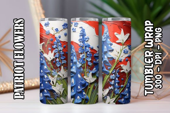 3D Bluebells Flower Tumbler 22 Digital Wrap
