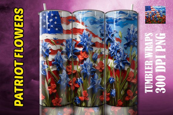 3D Bluebells Flower Tumbler 4: Elevating Sublimation Projects with Realistic Floral Designs