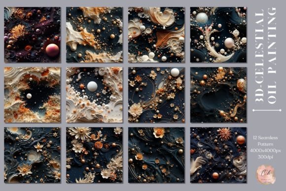 3D Celestial Seamless Pattern Collection Guide