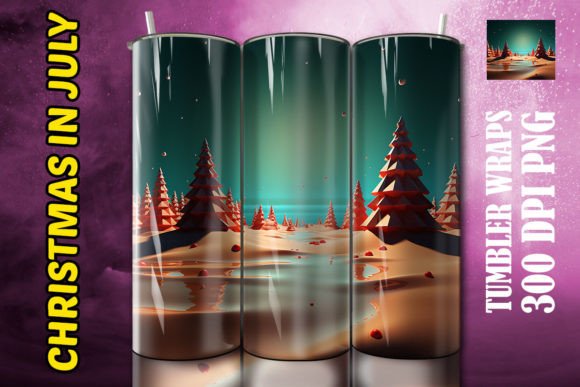 3D Christmas Trees Tumbler 15: Elevating Holiday Drinkware with Digital Sublimation