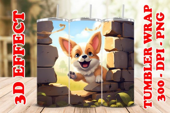 3D Cute Corgi Flower Tumbler 5 Design Guide