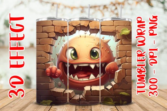 3D Cute Monster Flower Tumbler 6: A Digital Sublimation Guide