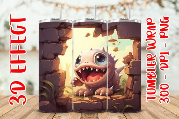 3D Cute Monster Flower Tumbler 8: A Digital Asset for Creative Sublimation Projects