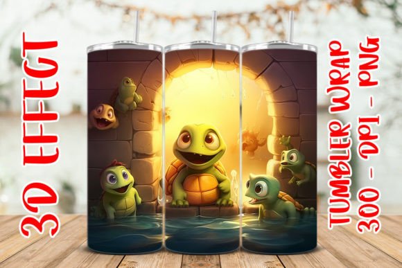 3D Cute Turtles Flower Tumbler 1 Design Guide
