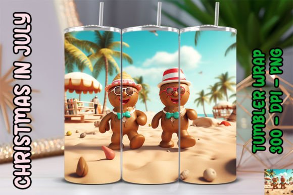 3D Gingerbread Men Tumbler 11: A Digital Asset for Festive Sublimation Projects