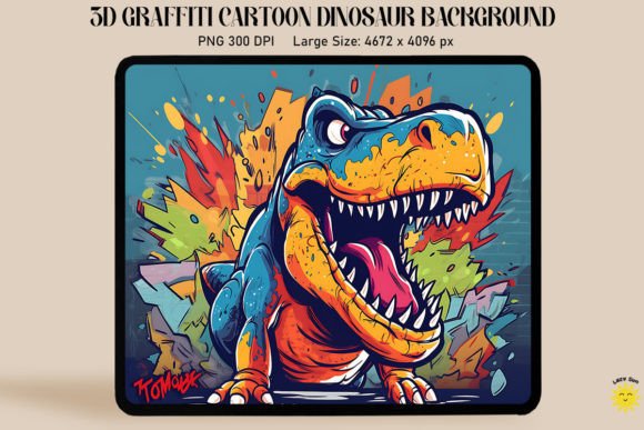 3D Graffiti Cartoon Tyrannosaurus Rex: A Versatile Digital Asset for Modern Creative Projects