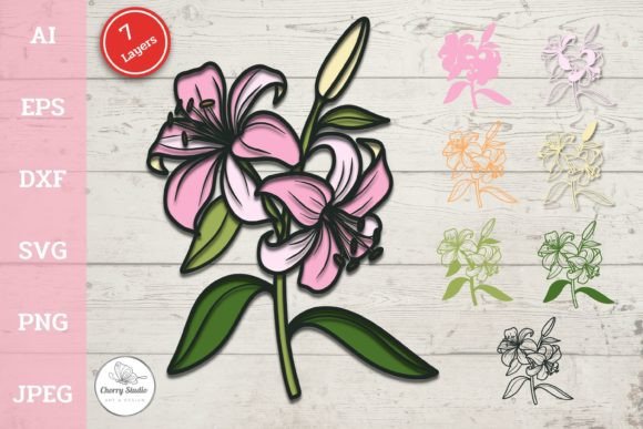 3D Layered Lily Flowers for Romantic Occasions