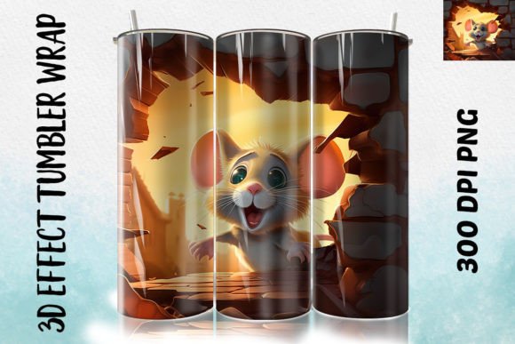 3D Mouse Flower Tumbler 6: Sublimation Wrap Design