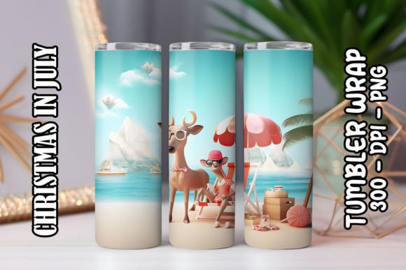 3D Reindeer Tumbler 1 Design Asset Guide