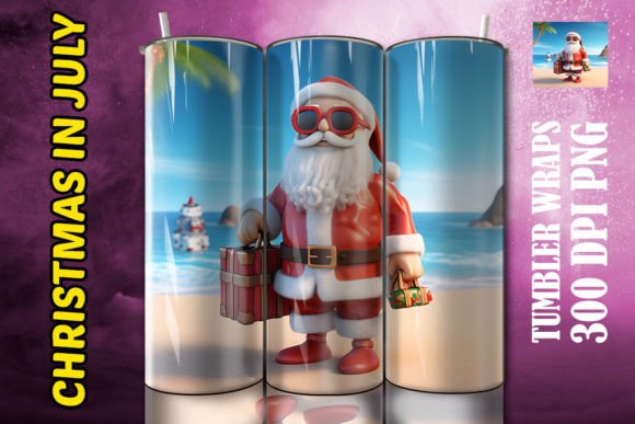 3D Santa Claus Tumbler 15: Festive Sublimation Design