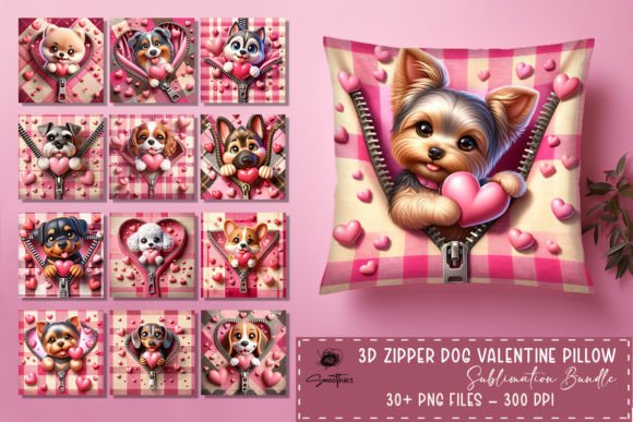 3D Zipper Dog Valentine Pillow Bundle: A Unique Gift for Pet and Craft Enthusiasts