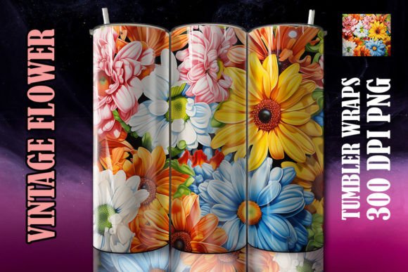 Elevating Drinkware Design with the 3D Daisy Flower Tumbler 1 Digital Asset