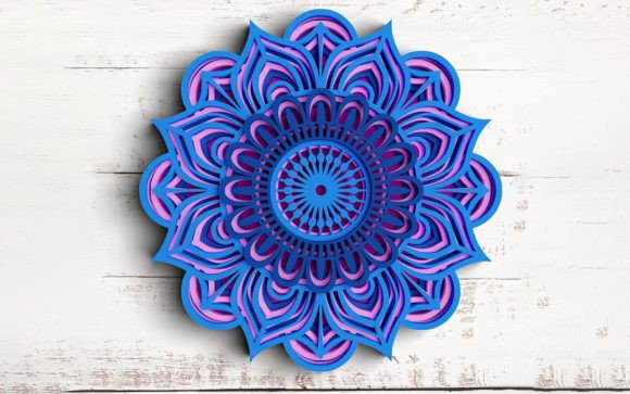 Elevating Paper Crafts with the 3D Mandala Flower SVG DXF Bundle 5 Layers