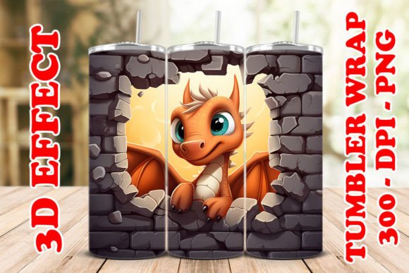 Elevating Sublimation Portfolios with the 3D Cute Dragon Flower Tumbler 9 Design