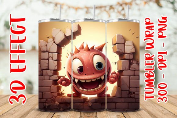 Elevating Sublimation Portfolios with the 3D Cute Monster Flower Tumbler 2 Design
